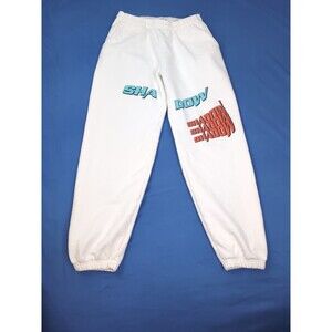 Shadow Hill Sweatpants Medium Logo Print White USA Skater Los Angeles
